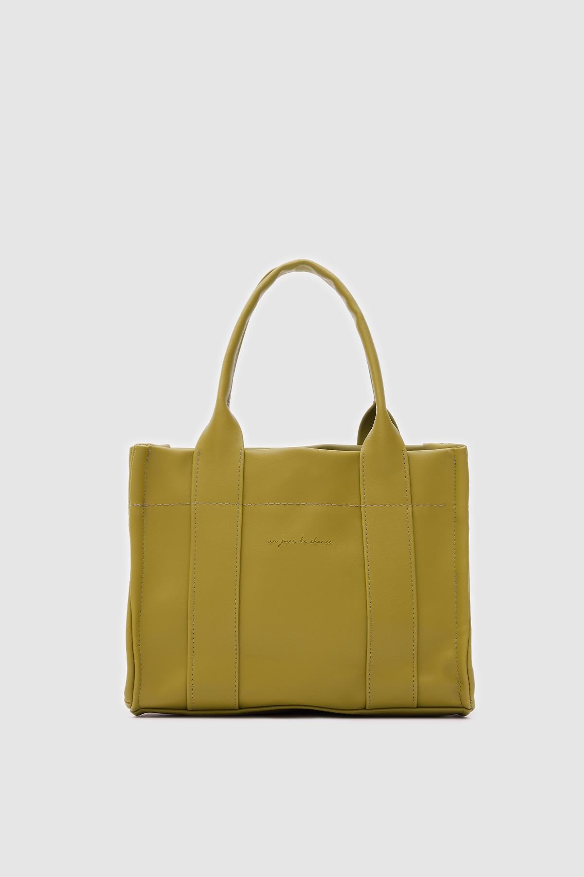 Bonnie Deri Tote Bag Zeytin Yeşili