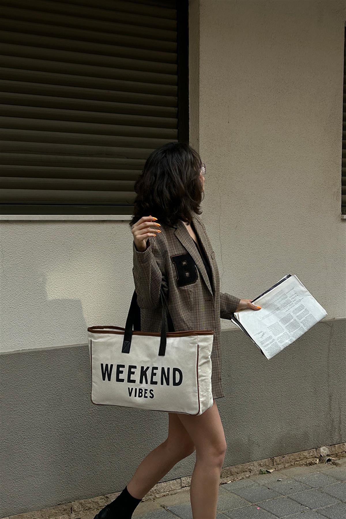 Weekend Kanvas Omuz Çantası Kanvas