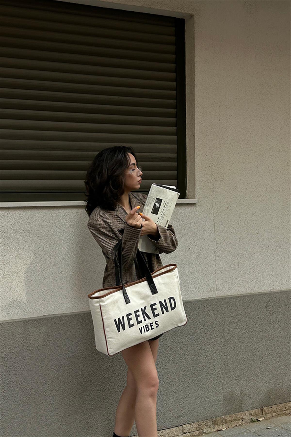 Weekend Kanvas Omuz Çantası Kanvas