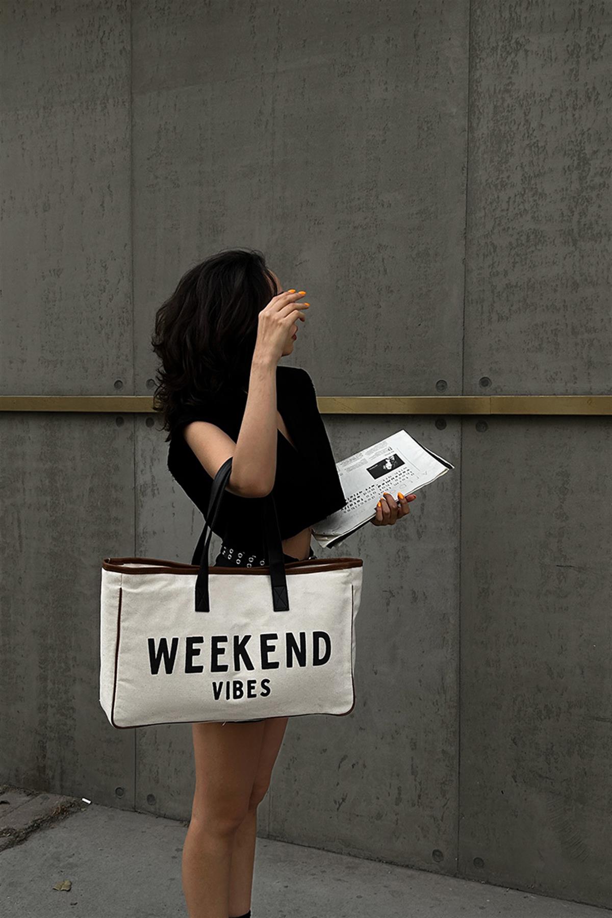 Weekend Kanvas Omuz Çantası Kanvas
