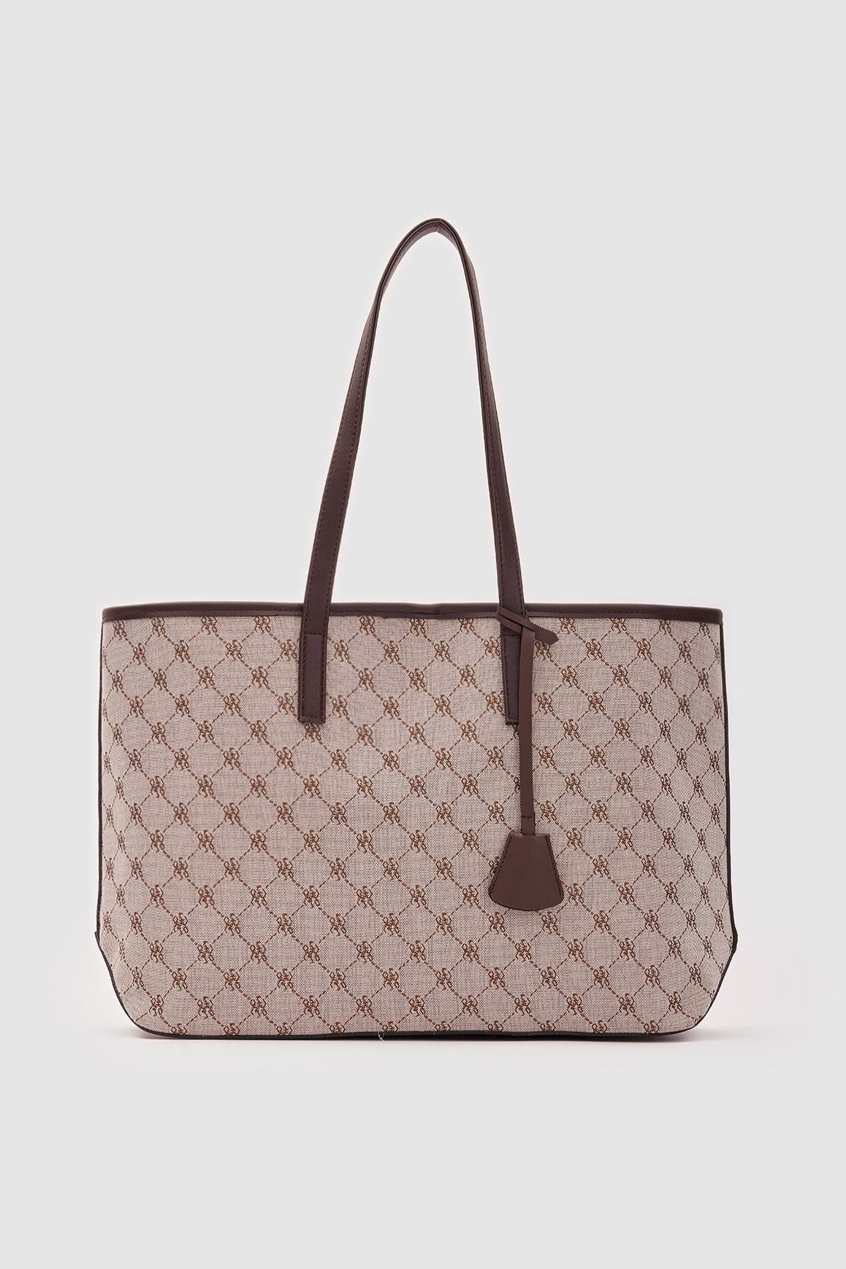 Michelle Monogram Omuz Çantası Acı Kahve · 2