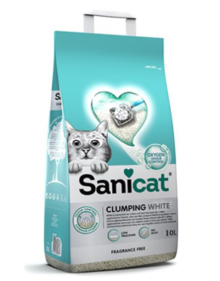 Sanicat Clumping White Oksijen Kontrol Süper Topaklanan Kedi Kumu -  Kedi Çantaları