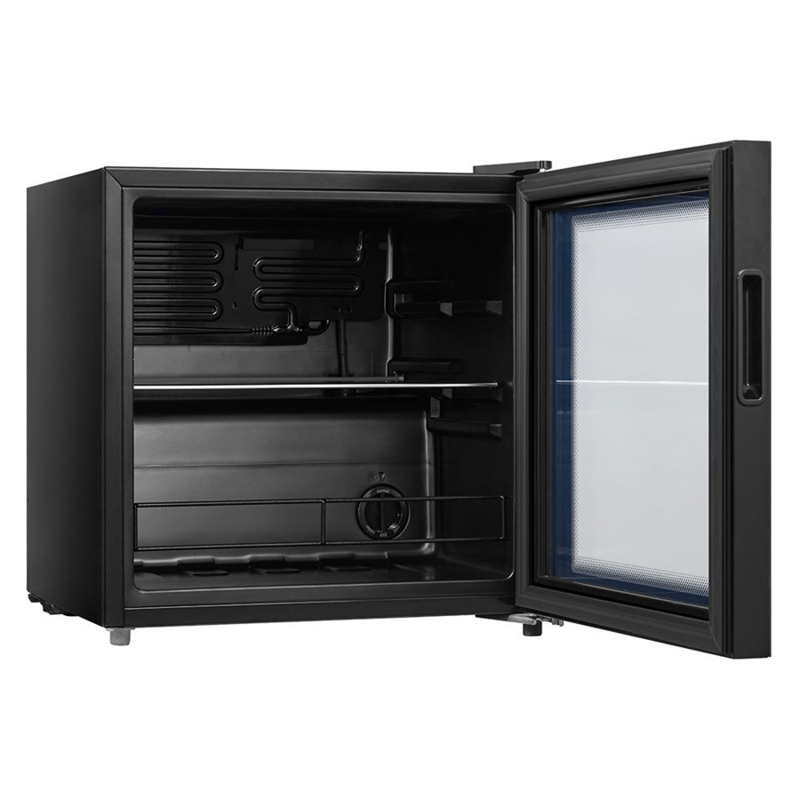 DIJITSU DB-60 - SİYAH CAM MİNİBAR 51 LT BRÜT ,MEKANİK KONTROL,TEMPERLİ SİYAHCAM KAPI,RAF KULLANIM,3 SS