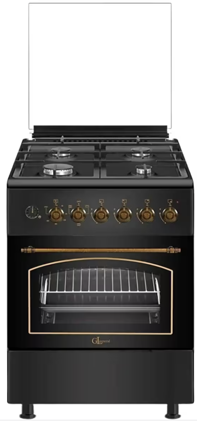 GL General GLF 6040RK 60 CM Kuzine Rustik Siyah Fırın