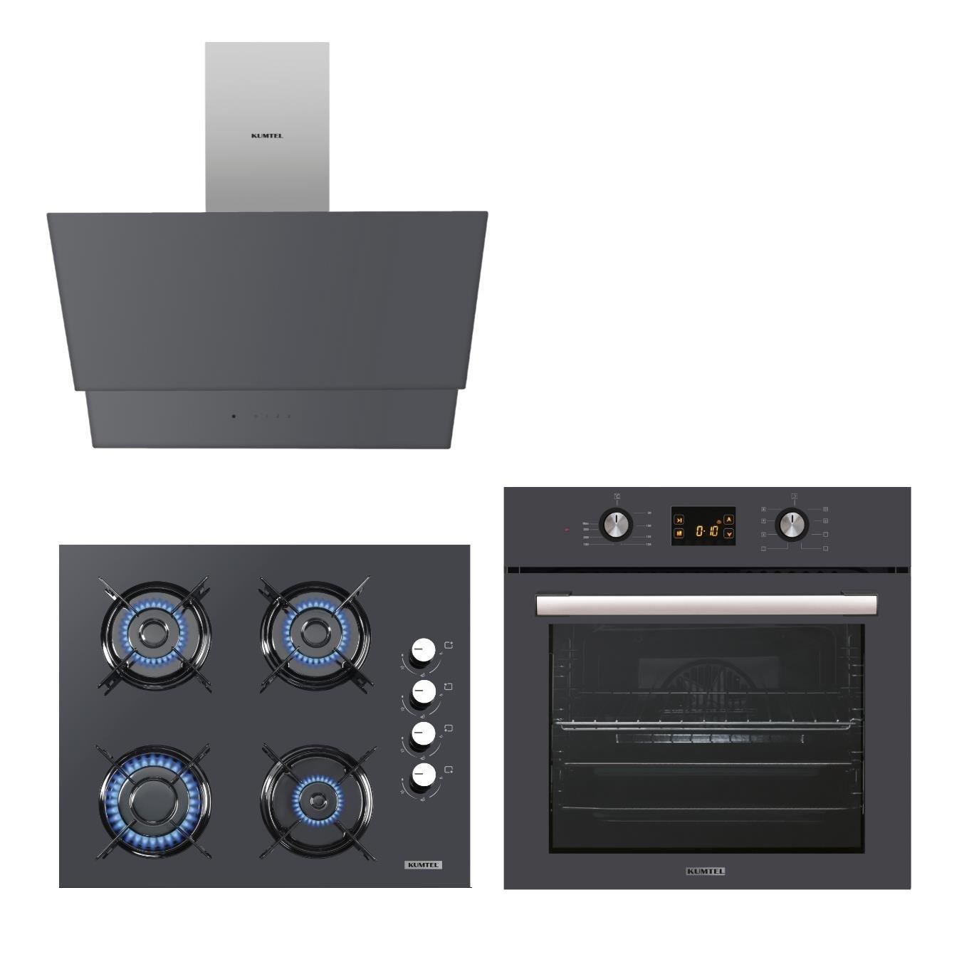 KUMTEL ANTRASİT(GRİ)8 PRG DİGİTAL CAM ANK SET