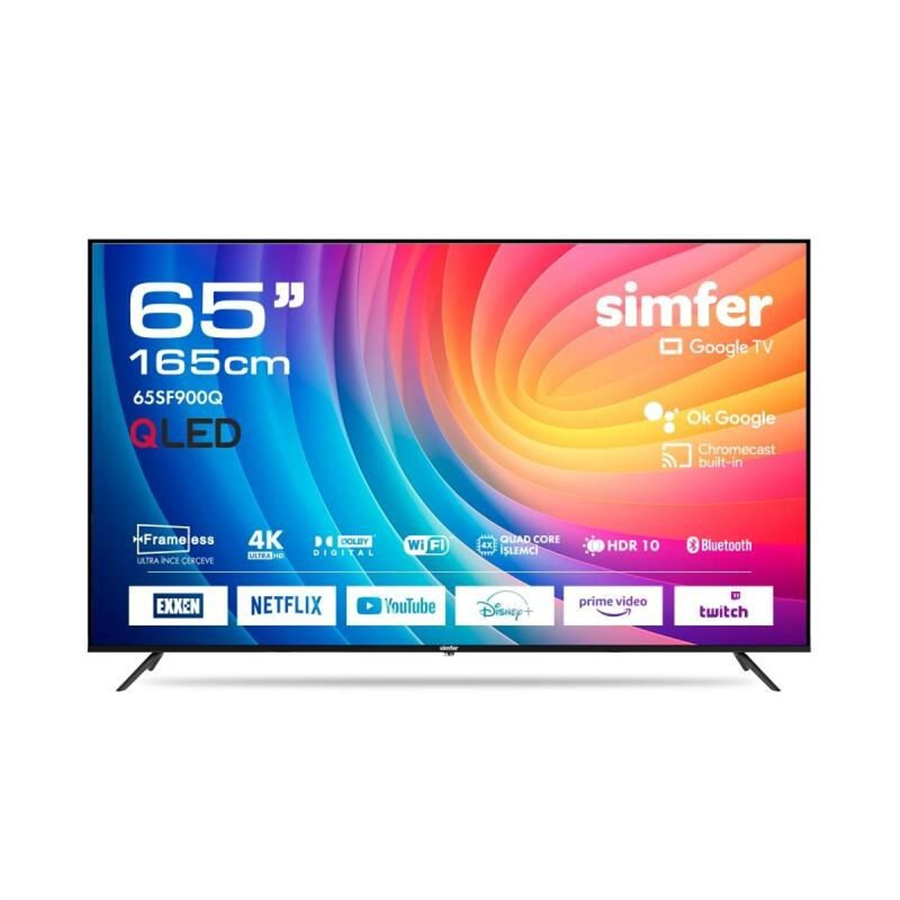 SIMFER 65'' 65SF900Q GOOGLE SMART QLED 4 K Televizyon