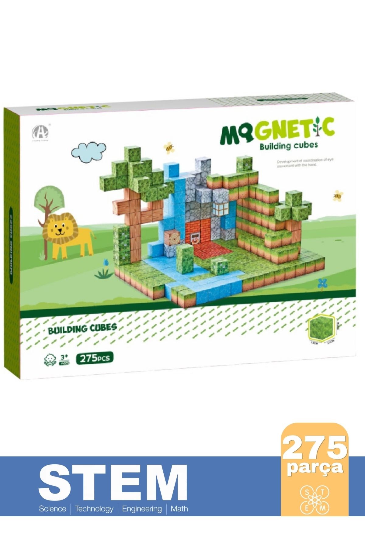 275 Parça Manyetik Yapı Blokları - Mıknatıslı Minecraft Küp 3D STEM Eğitici Oyuncak Seti