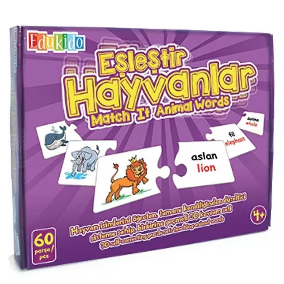 Eşleştir,   Hayvanlar Mukavva Puzzle