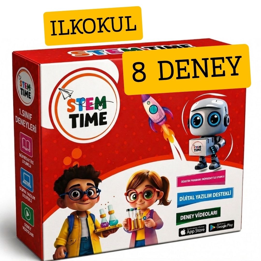 Stem Time İlkokul Deney Seti Kutu İçeriği (8 Deney)