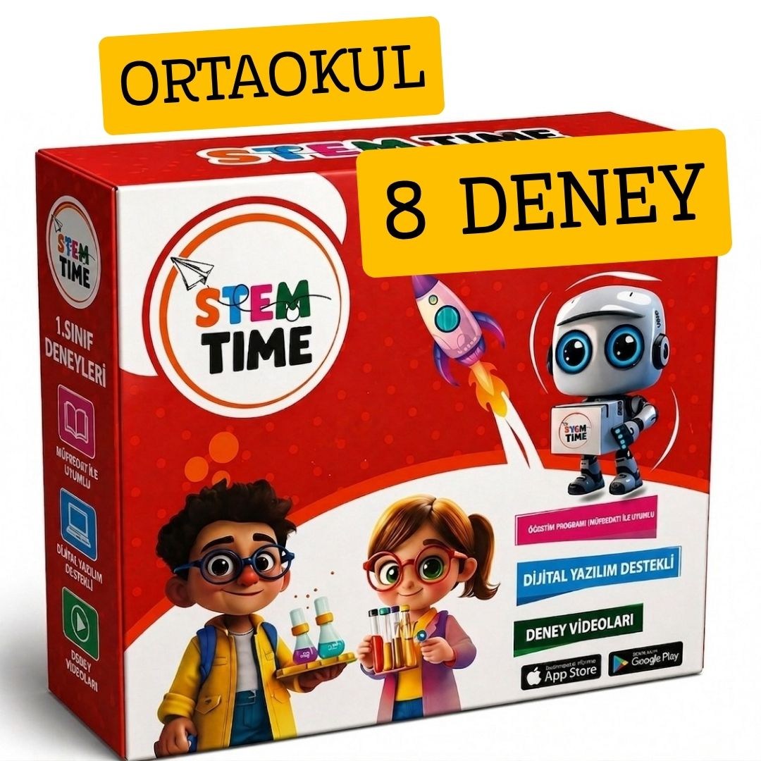 Stem Time Ortaokul Deney Seti Kutu İçeriği (8 Deney)
