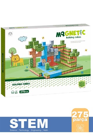 275 Parça Manyetik Yapı Blokları - Mıknatıslı Minecraft Küp 3D STEM Eğitici Oyuncak Seti