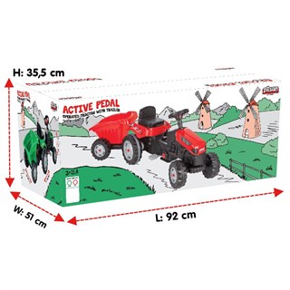Pilsan Actıve Traktör Römorklu Pedallı (Kırmızı)