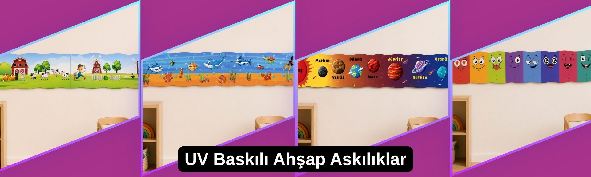 UV Baskılı Ahşap Askılıklar