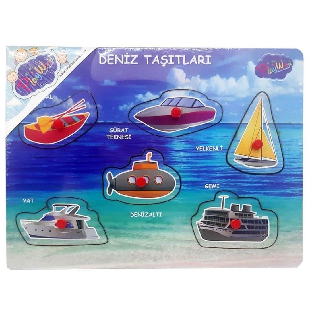 Ahşap Tutmalı Deniz Taşıtları Puzzle