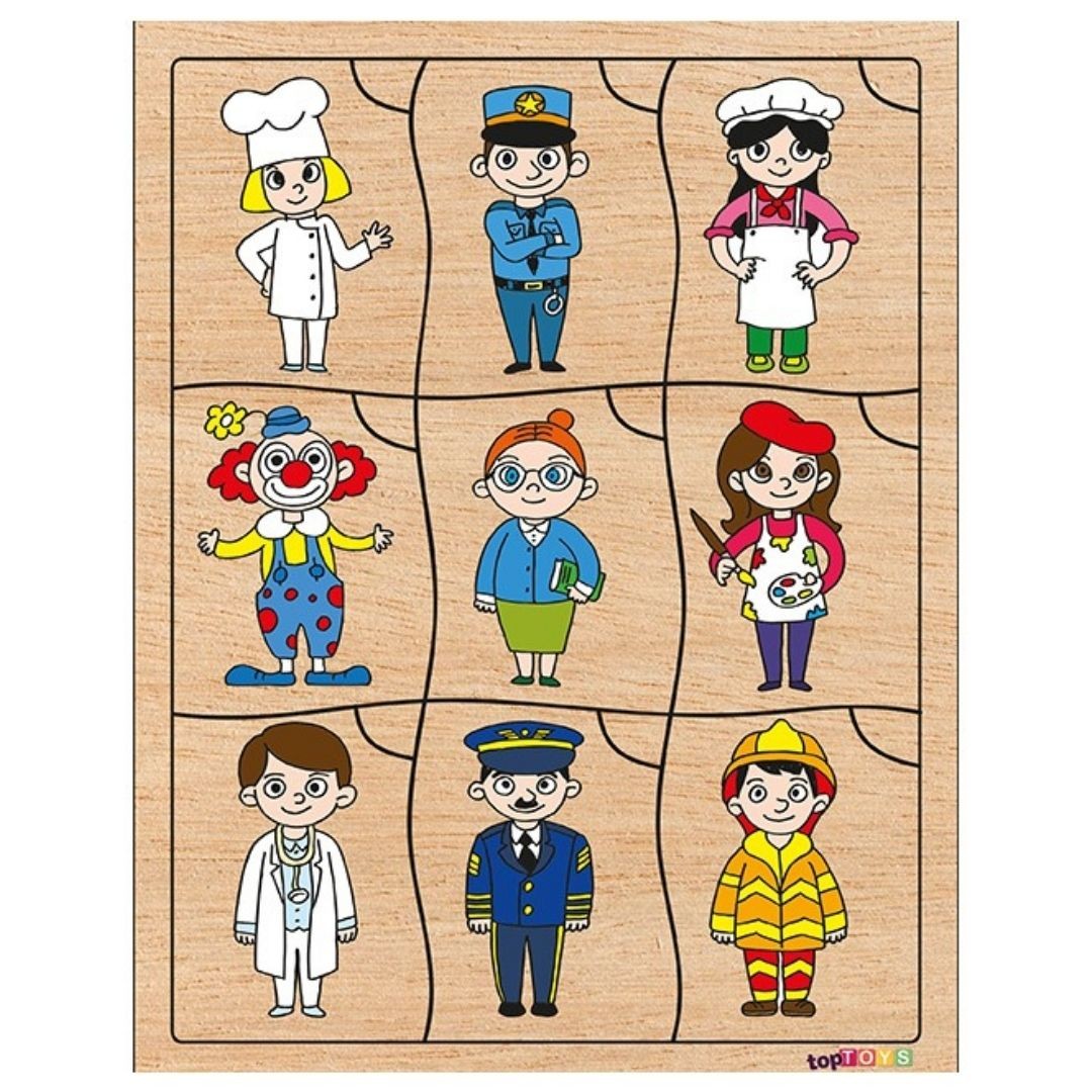 Bil Bakalım Kime Ait Meslekler ? Ahşap Eşleştime Puzzle