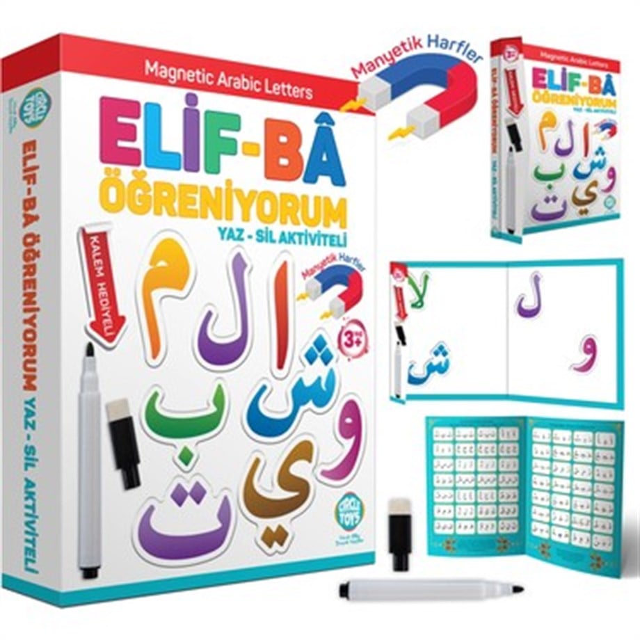 Elif-Bâ Öğreniyorum Yaz-Sil Aktiviteli