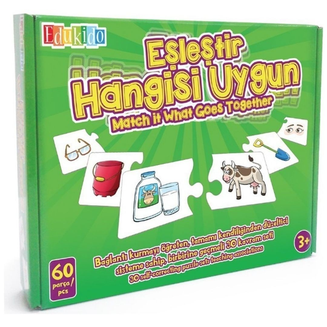 Eşleştir,  Hangisi Uygun  Mukavva Puzzle