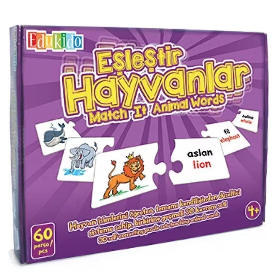 Eşleştir,   Hayvanlar Mukavva Puzzle