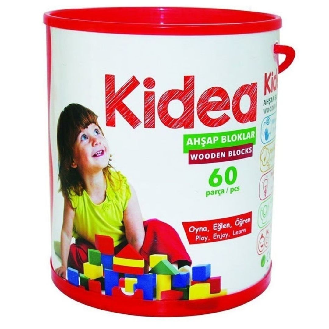 Renkli Ahşap Blok 60 Parça