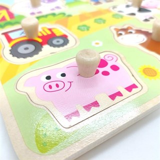 Tooky Toy Çiftlik Hayvanları Ahşap Puzzle