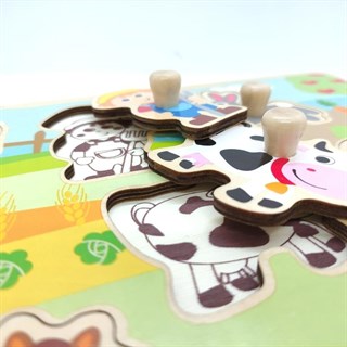 Tooky Toy Çiftlik Hayvanları Ahşap Puzzle