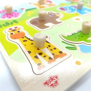 Tooky Toy  Vahşi Hayvanlar Ahşap Puzzle