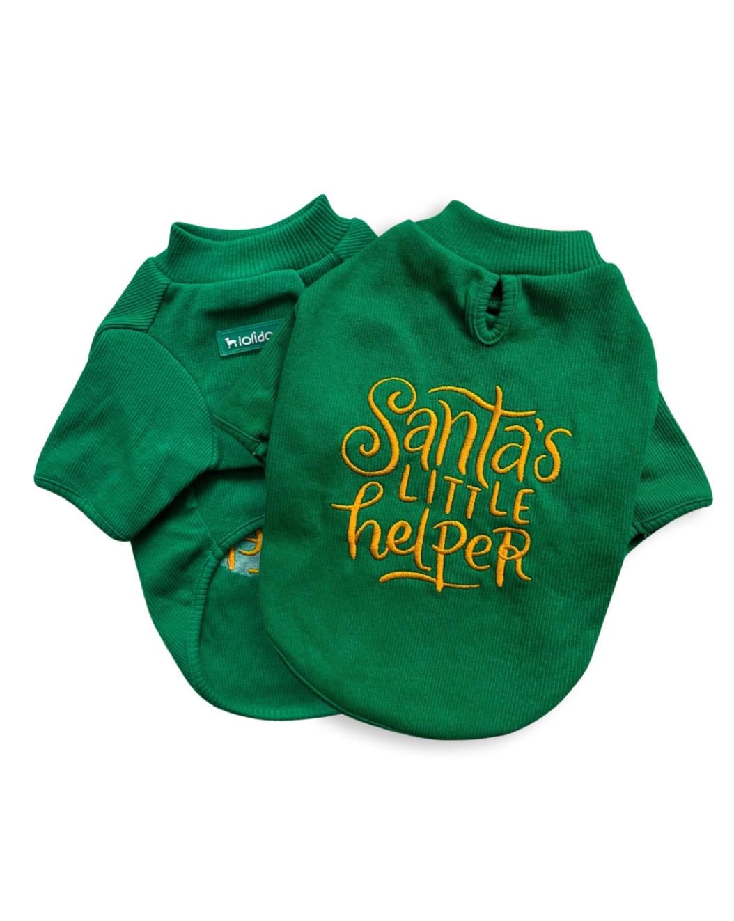 Lolidogs Santa's Little Helper Köpek Basic Sweatshirt Yeşil