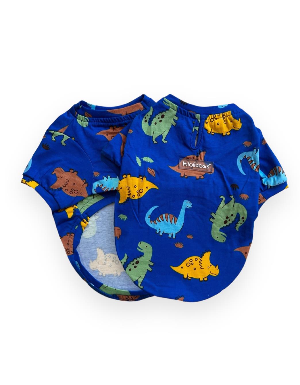 Lolidogs Dino Köpek Tshirtü Mavi