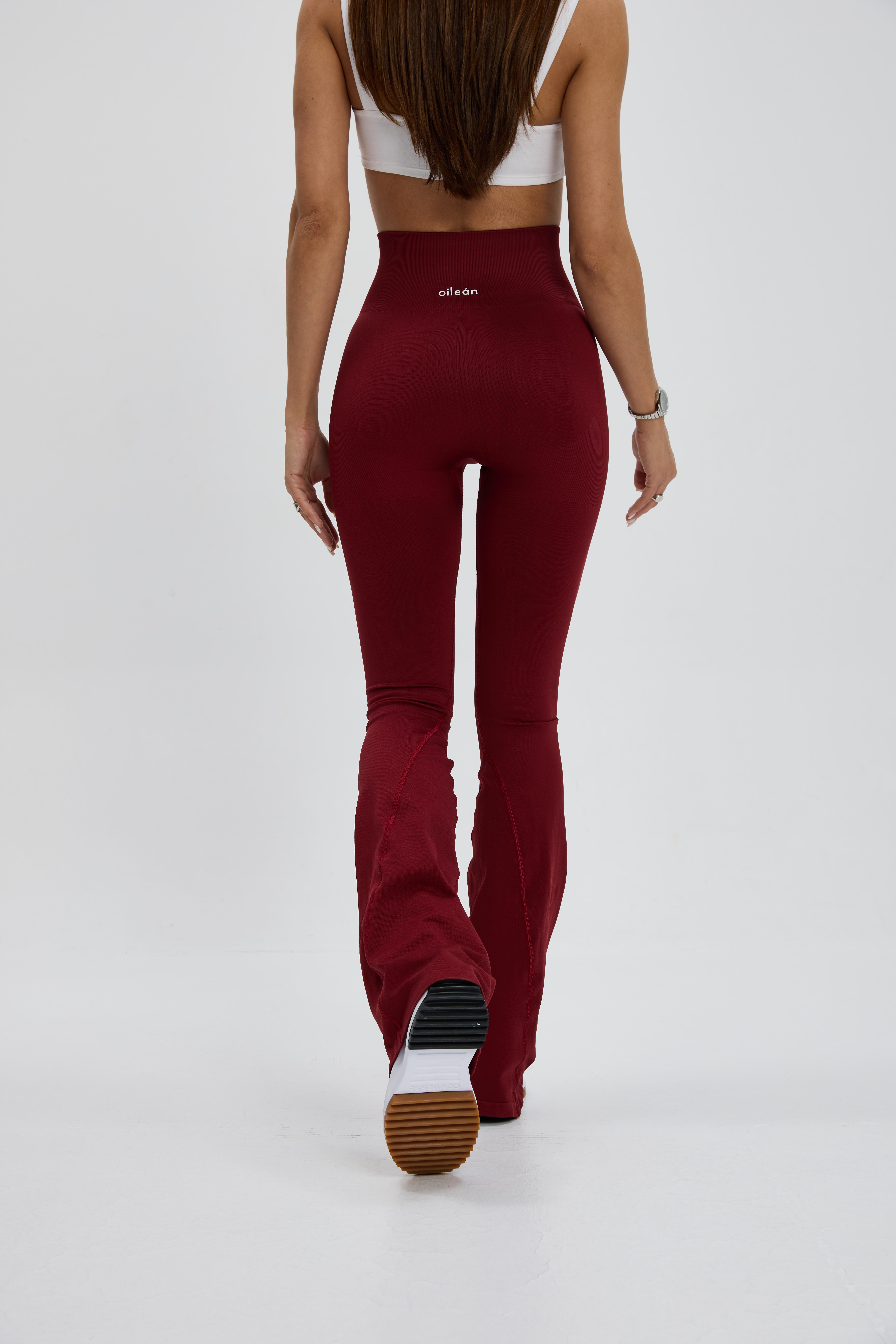 Bordo Push Up İspanyol Paça Tayt