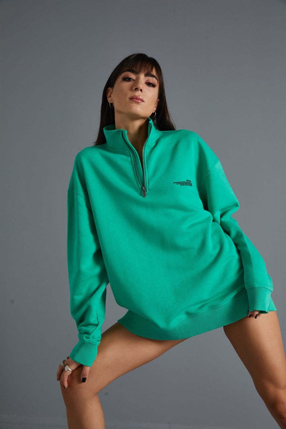 Fermuar Detaylı Sweatshirt