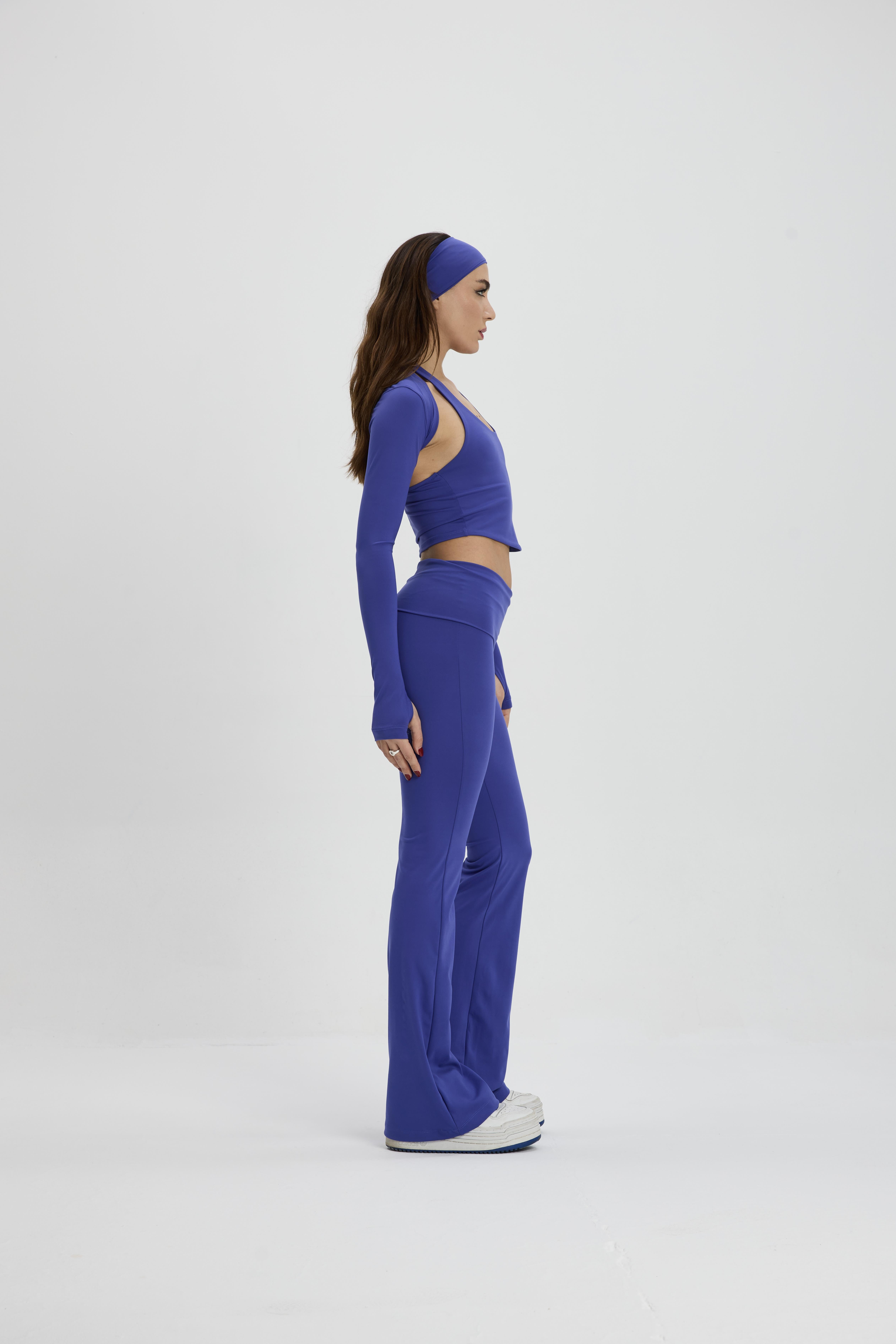 Mavi İspanyol Paça Pantolon