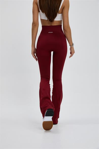 Bordo Push Up İspanyol Paça Tayt