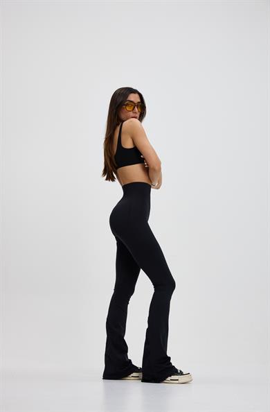 Siyah Push Up İspanyol Paça Tayt