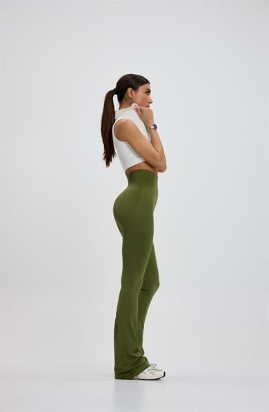 Yeşil Push Up İspanyol Paça Tayt