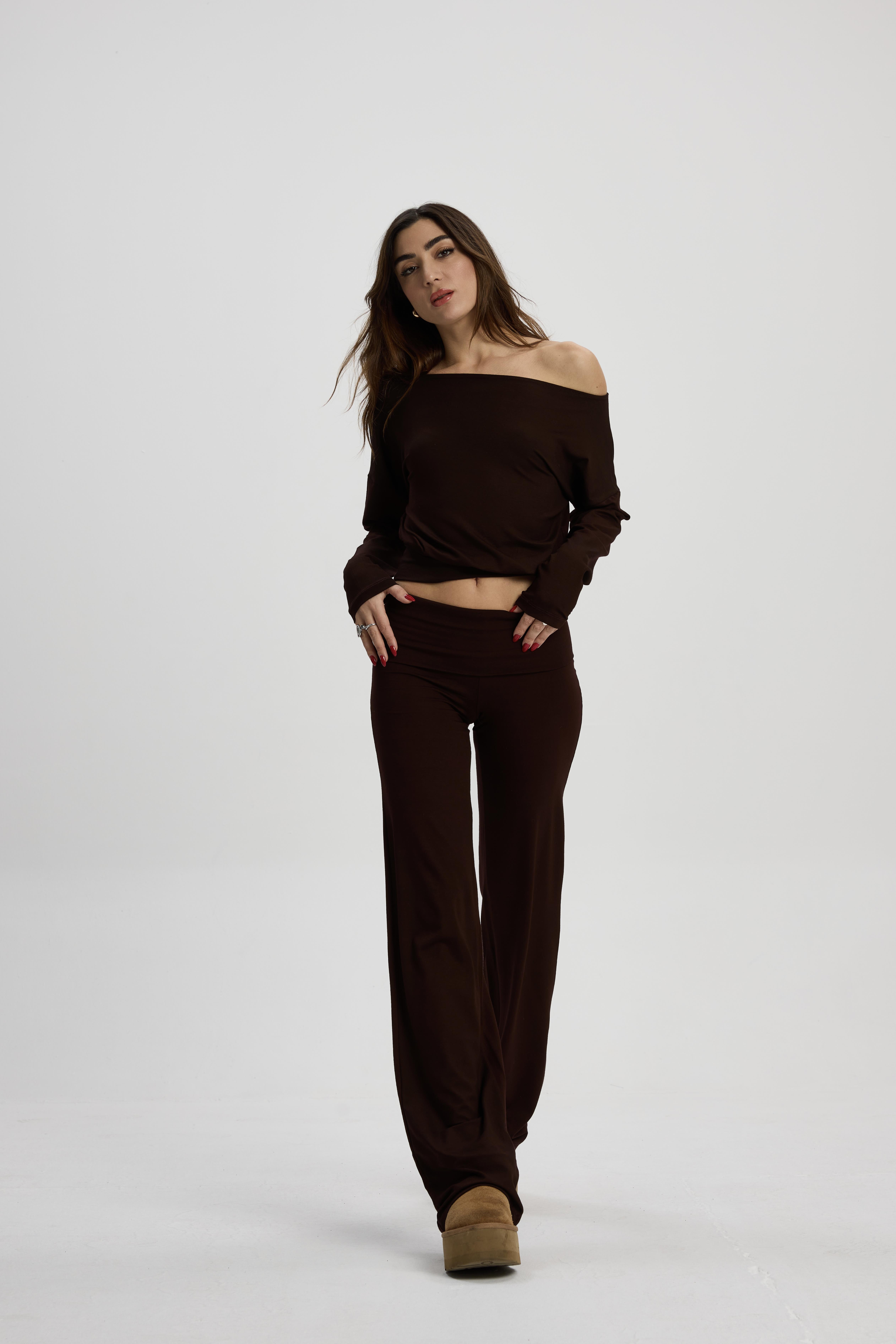 Acı Kahve Düz Kesim Pantolon