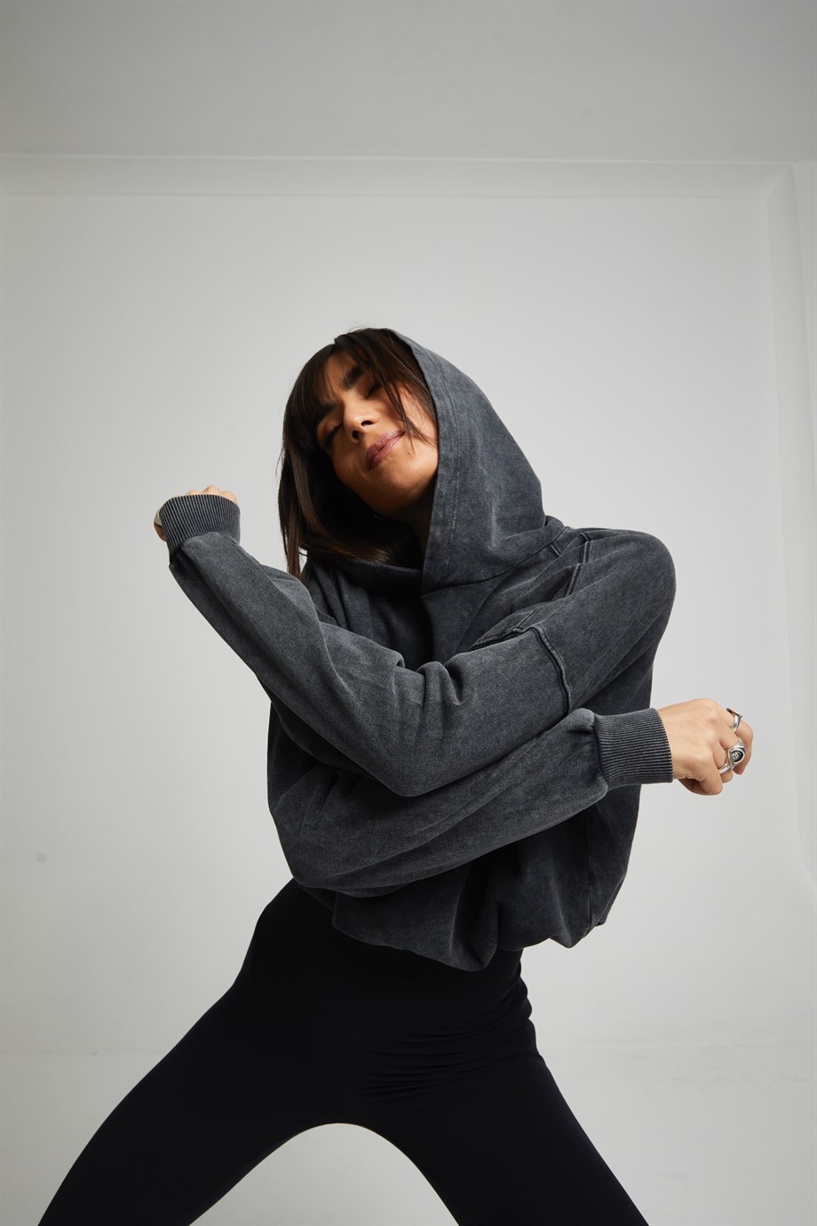 Füme Bağlamalı Sweatshirt