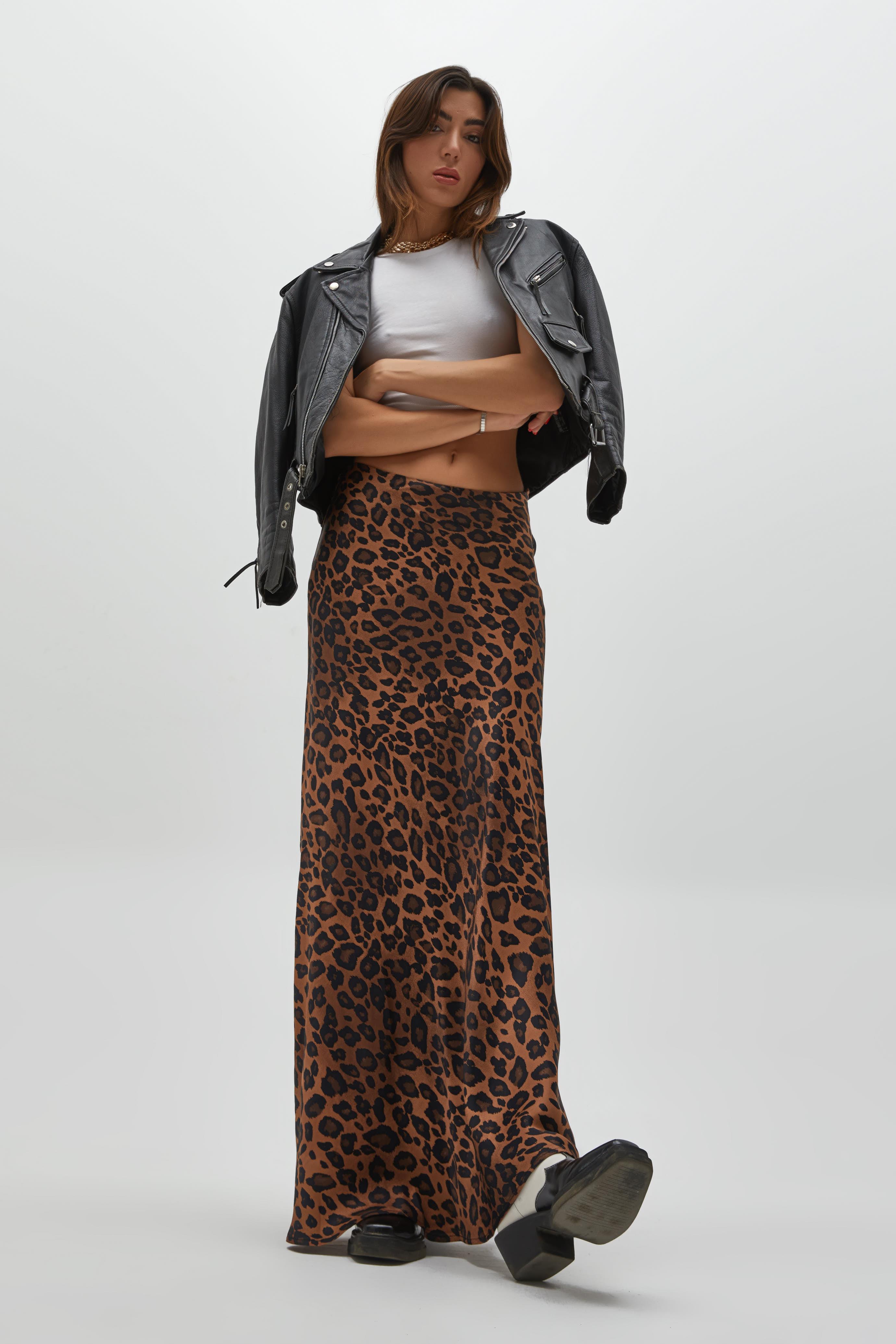 Leopar Desen Maxi Etek