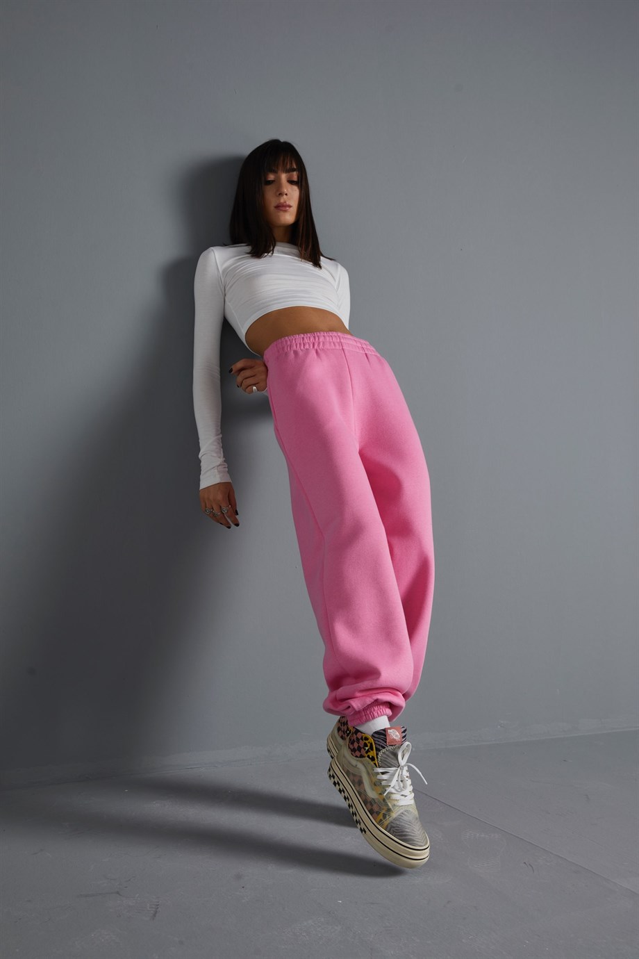 Pembe Bol Kesim Eşofman