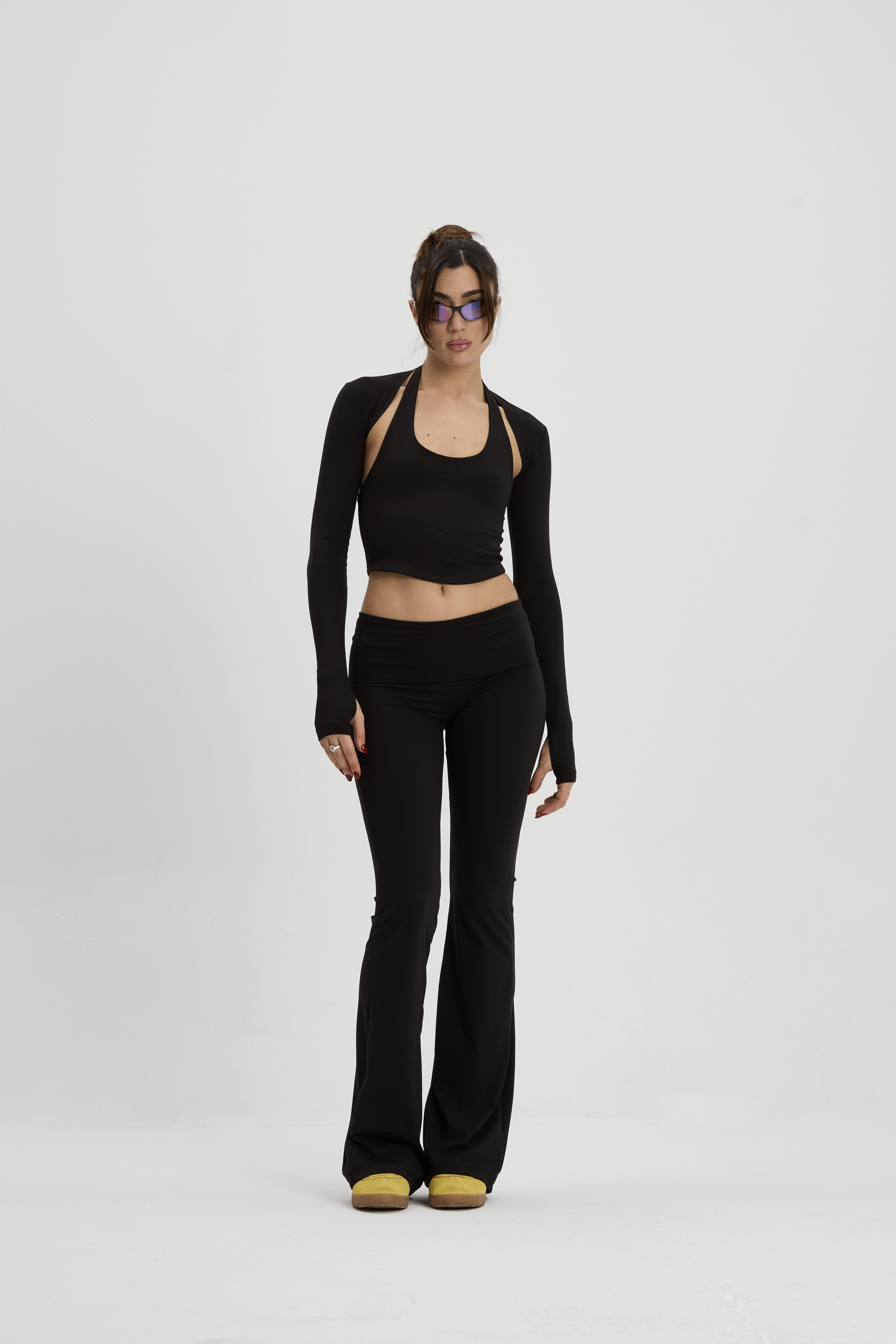 Siyah İspanyol Paça Pantolon