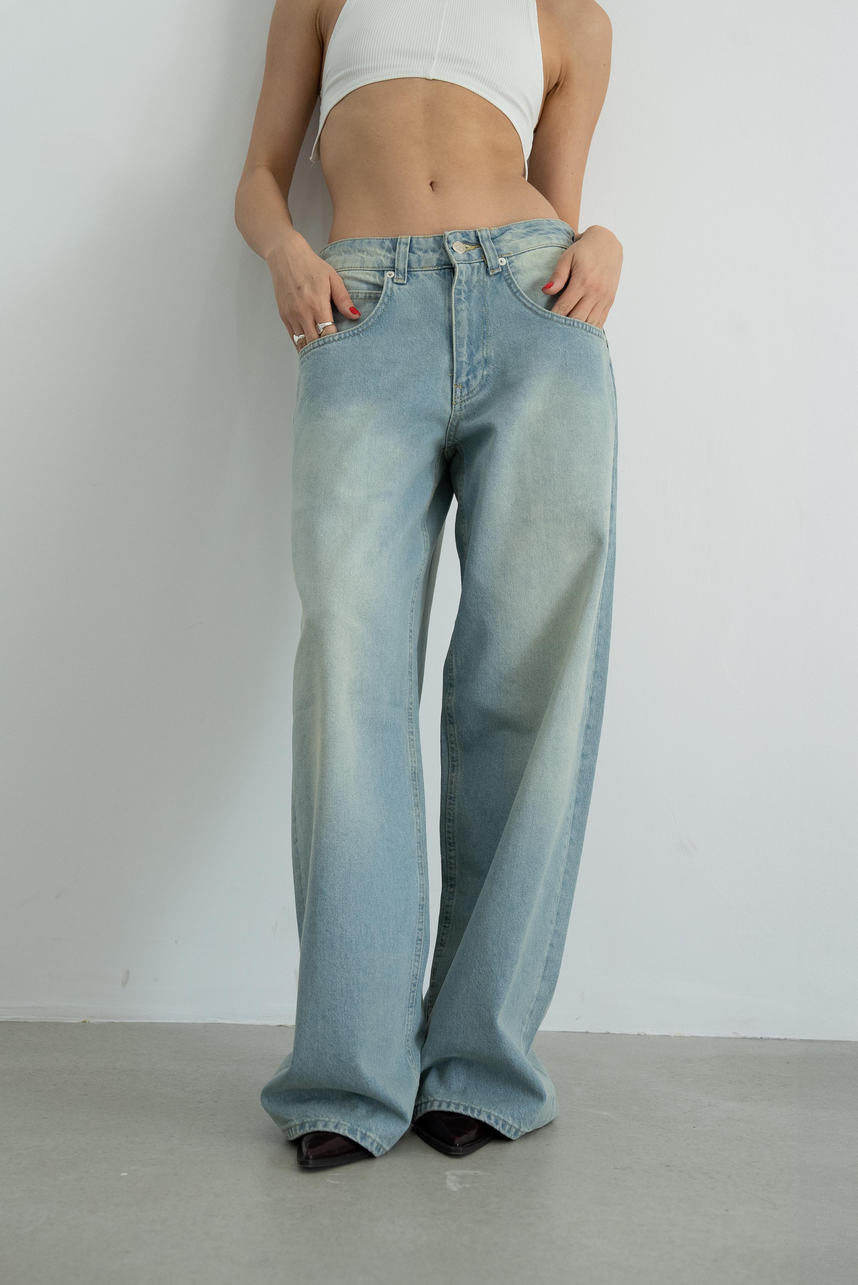 Soluk Efektli Baggy Jean