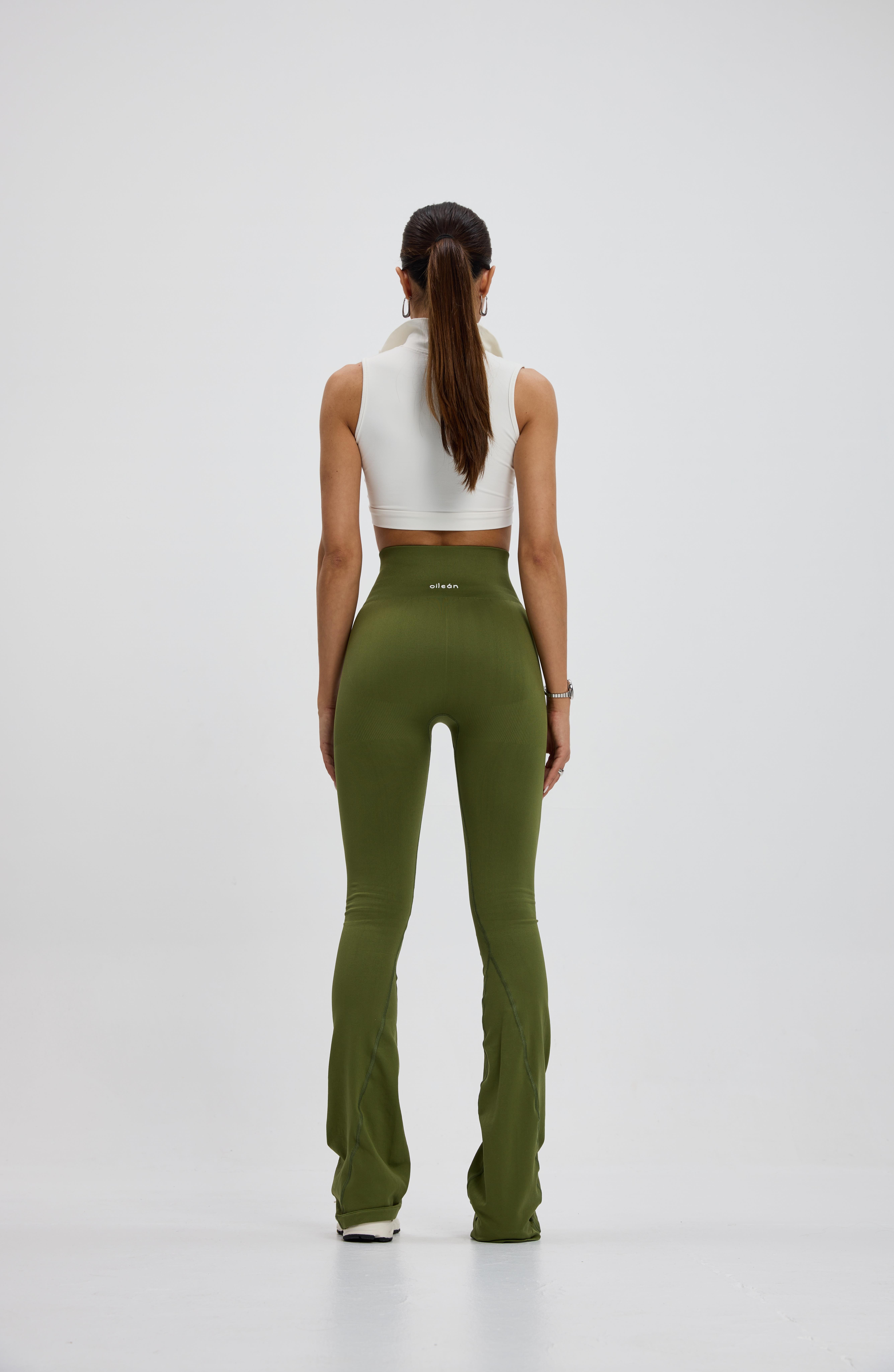 Yeşil Push Up İspanyol Paça Tayt