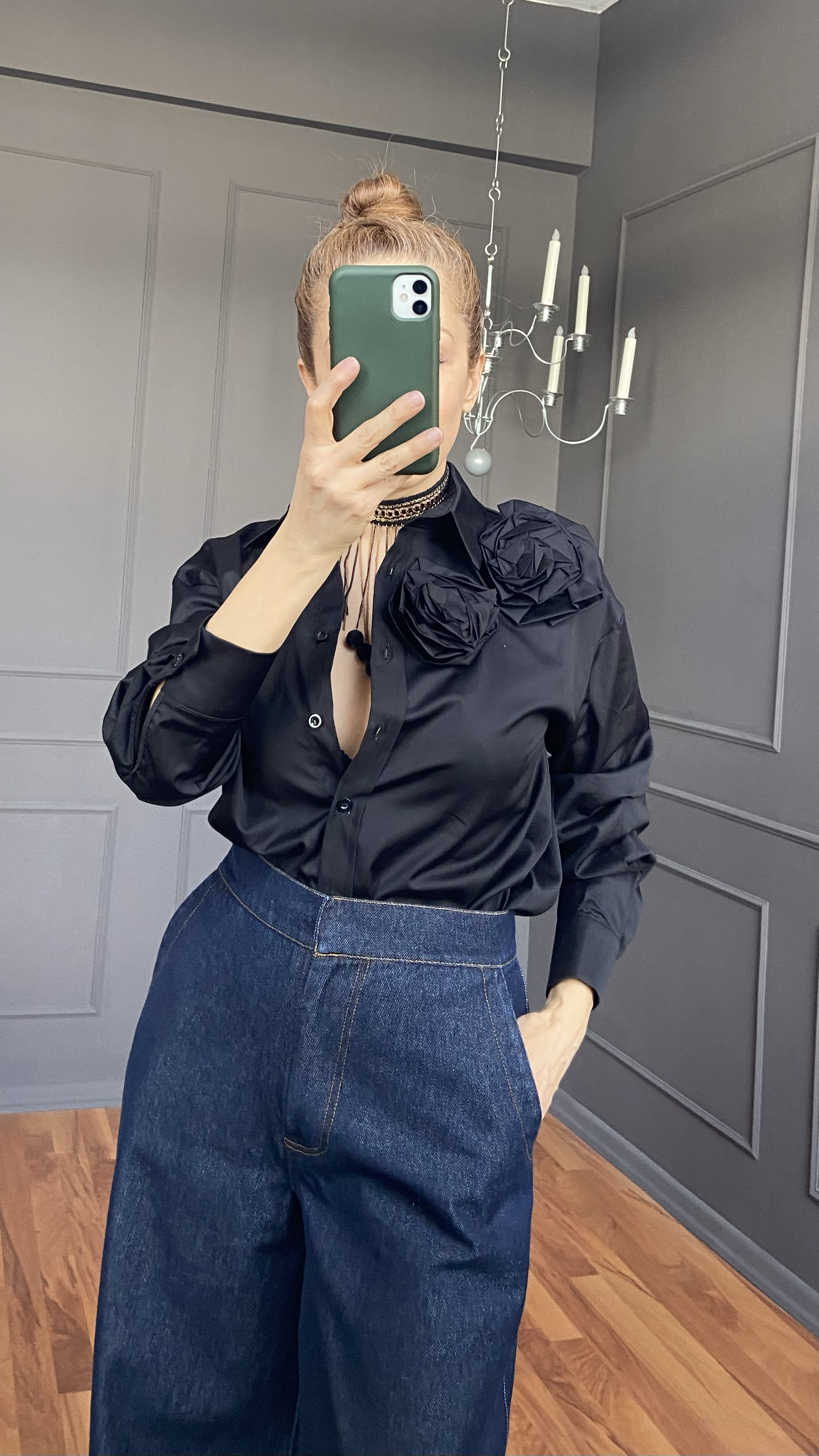 melisa siyah gömlek