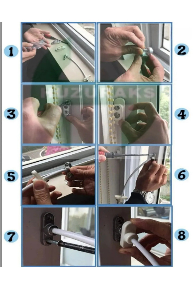Penkid Çelik Halatlı Kablolu Kapı Pencere Kilidi Kahverengı