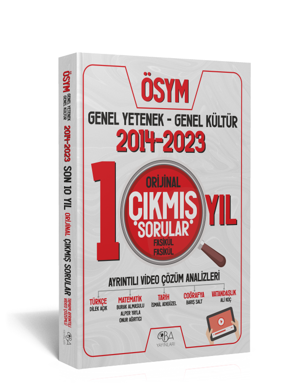 2024-2014 Genel Yetenek-Genel Kültür Son 10 Yıl Çıkmış Sorular
