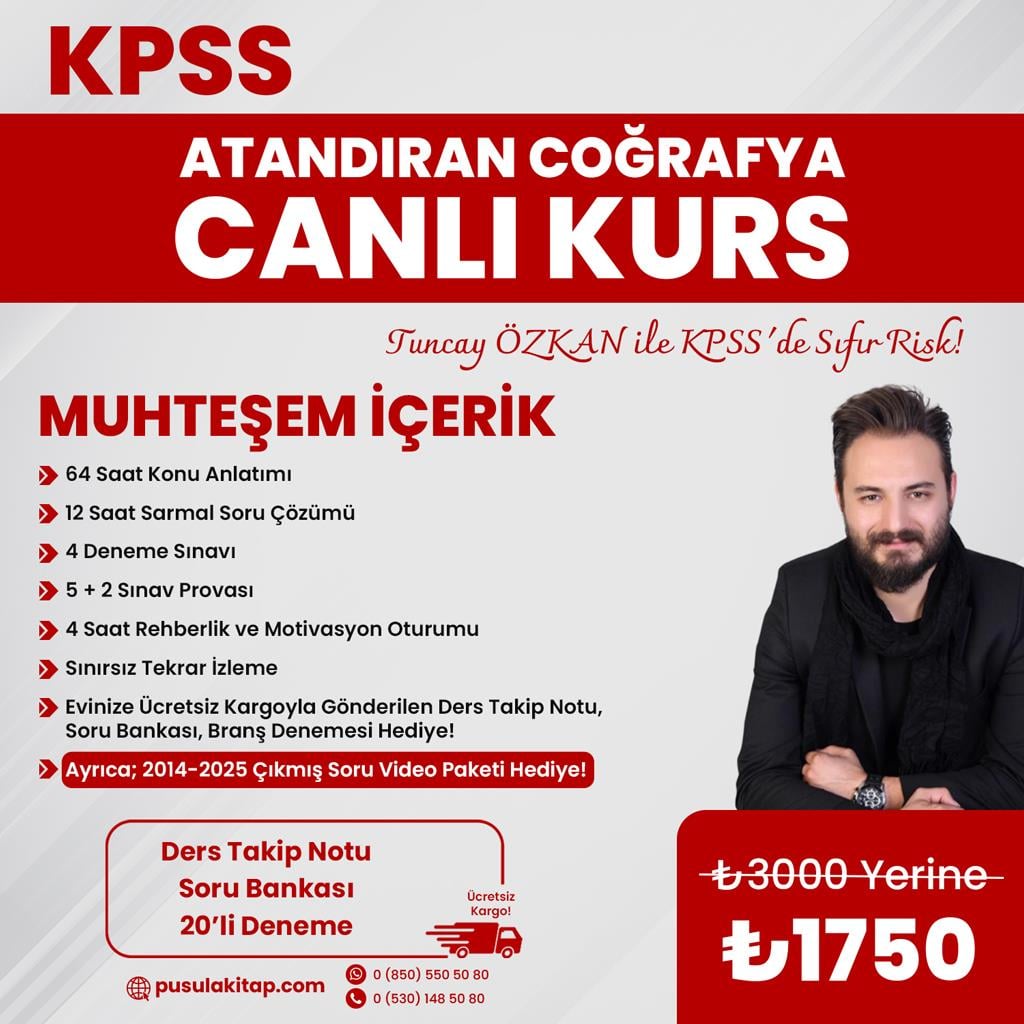 2026 KPSS Atandıran Coğrafya Canlı Kurs - Tuncay Özkan