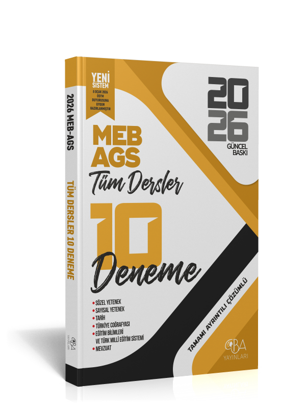 2026 Yeni MEB AGS Tüm Dersler 10 Deneme - Tamamı Ayrıntılı Çözümlü - Güncel Baskı - Sepette %50 indirim için Hediye Çeki: yüzde50iskonto