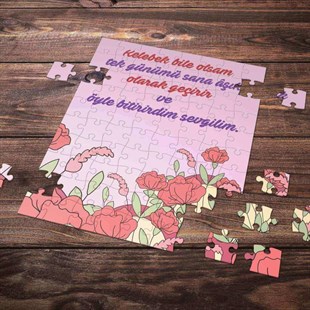 99 Parça Romantik Tasarımlı Puzzle Yapboz No1