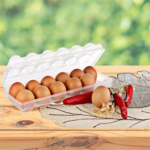 BUFFER® 12li Şeffaf Kapaklı Kilitli Yumurta Saklama Kabı Kutusu Aparatı