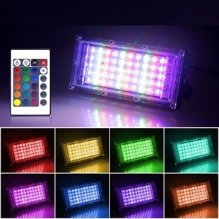 BUFFER® Kumandalı Led Işık Dış Cephe Aydınlatması Çok Renkli RGB Led Panel Işık PartiLed Aydınlatma