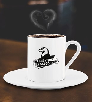 Kara Kartal Tasarımlı Türk Kahve Fincanı - 1